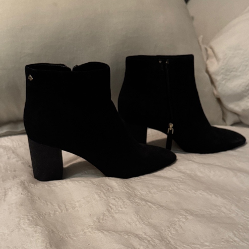 Kate Spade Black Ankle Booties with glittery heels